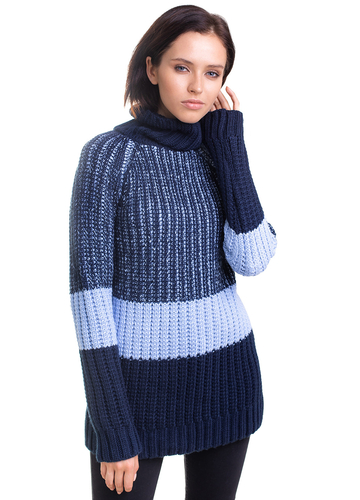 Темно-синій зимовий светр жіночий