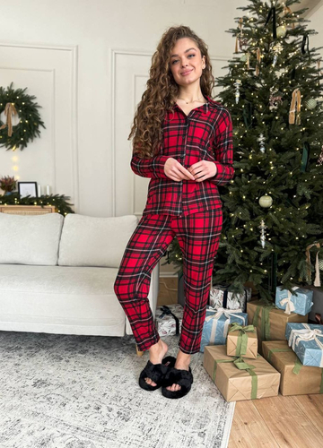 Бордова всесезон домашній костюм-піжамка сорочка + брюки