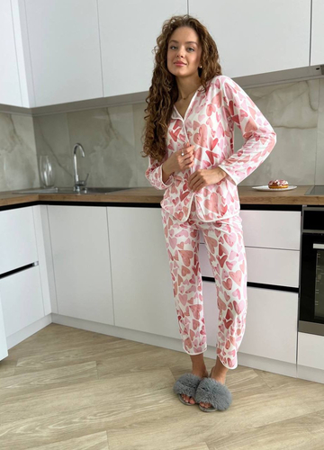 Біла всесезон ніжна піжамка-костюм для дому сорочка + брюки