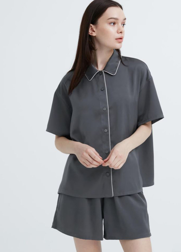 Сіра всесезон піжама (сорочка, шорти) сорочка + шорти