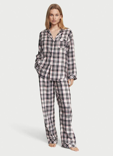 Сіра всесезон жіноча піжама (штани+сорочка) flannel xxl сіра